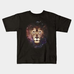 Galaxy Lion Head Kids T-Shirt